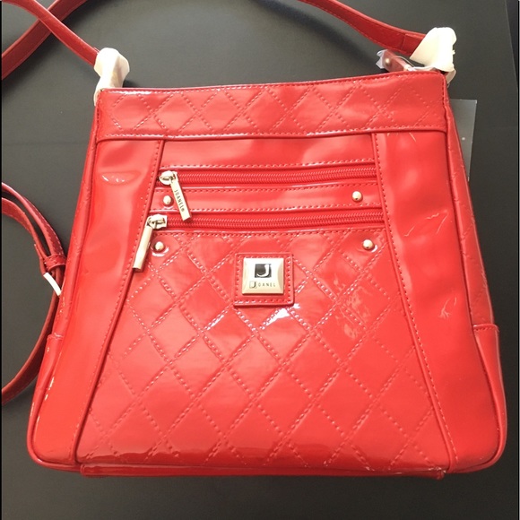 Red patent leather crossbody purse Clearance